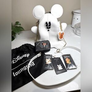 Disney White Ghost Loungefly Mickey Mouse Bundle